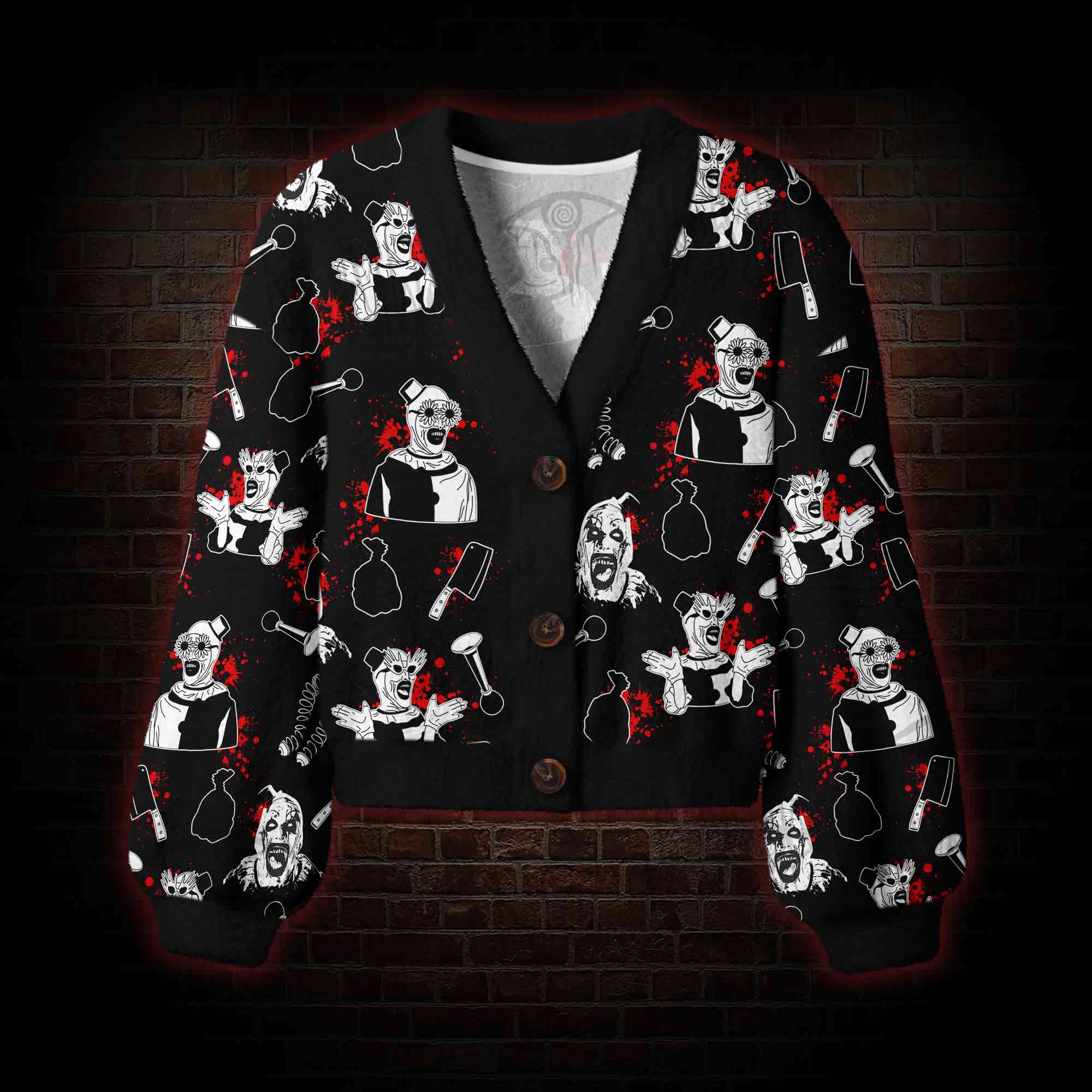 Horror Clown Women's Cardigan Sweater