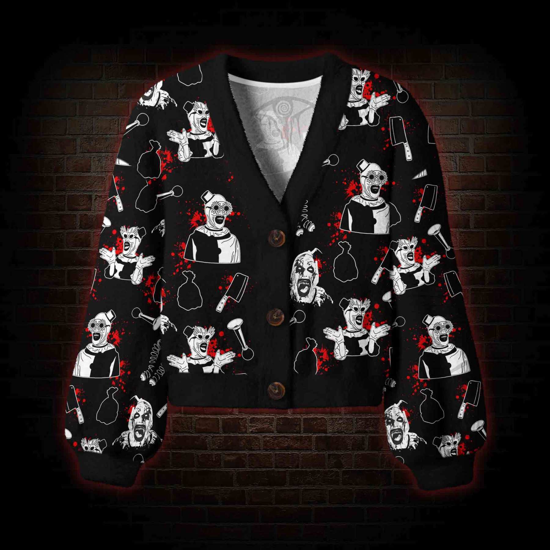 Horror Clown Women's Cardigan Sweater
