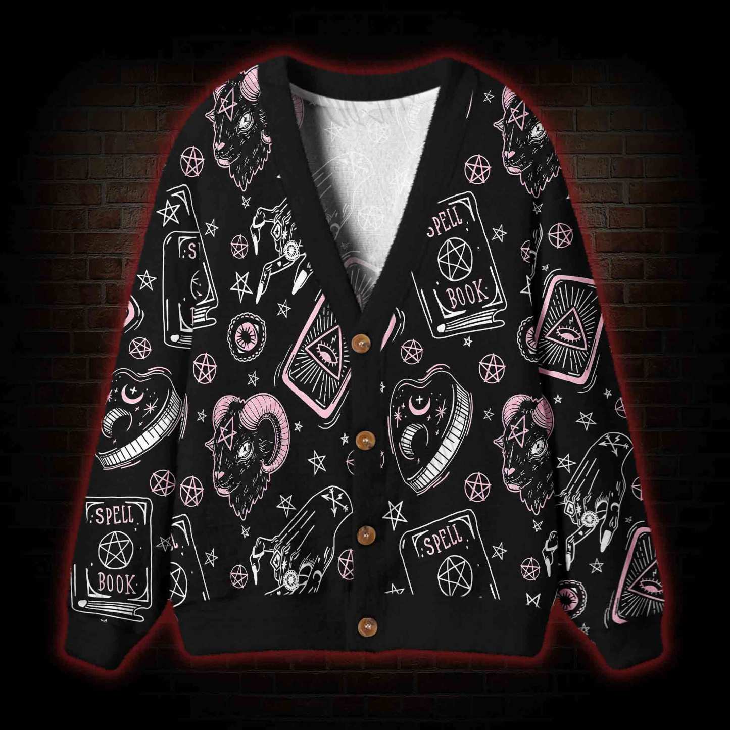 Pink Occult Ritual Cardigan Sweater