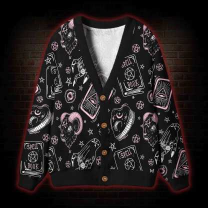 Pink Occult Ritual Cardigan Sweater