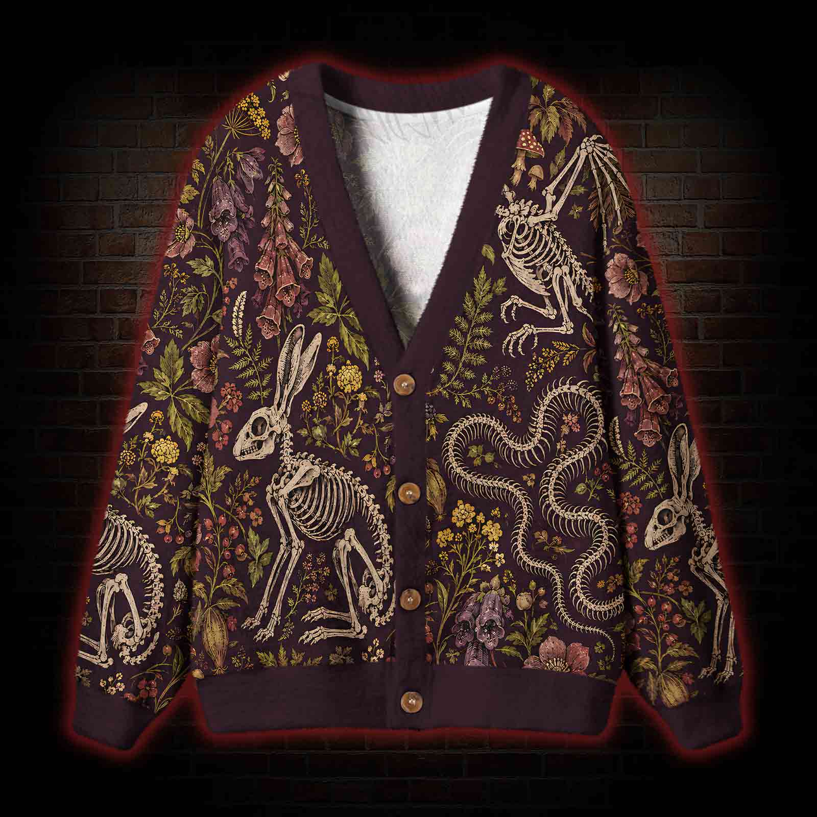 Burgundy Afterlife Cardigan Sweater