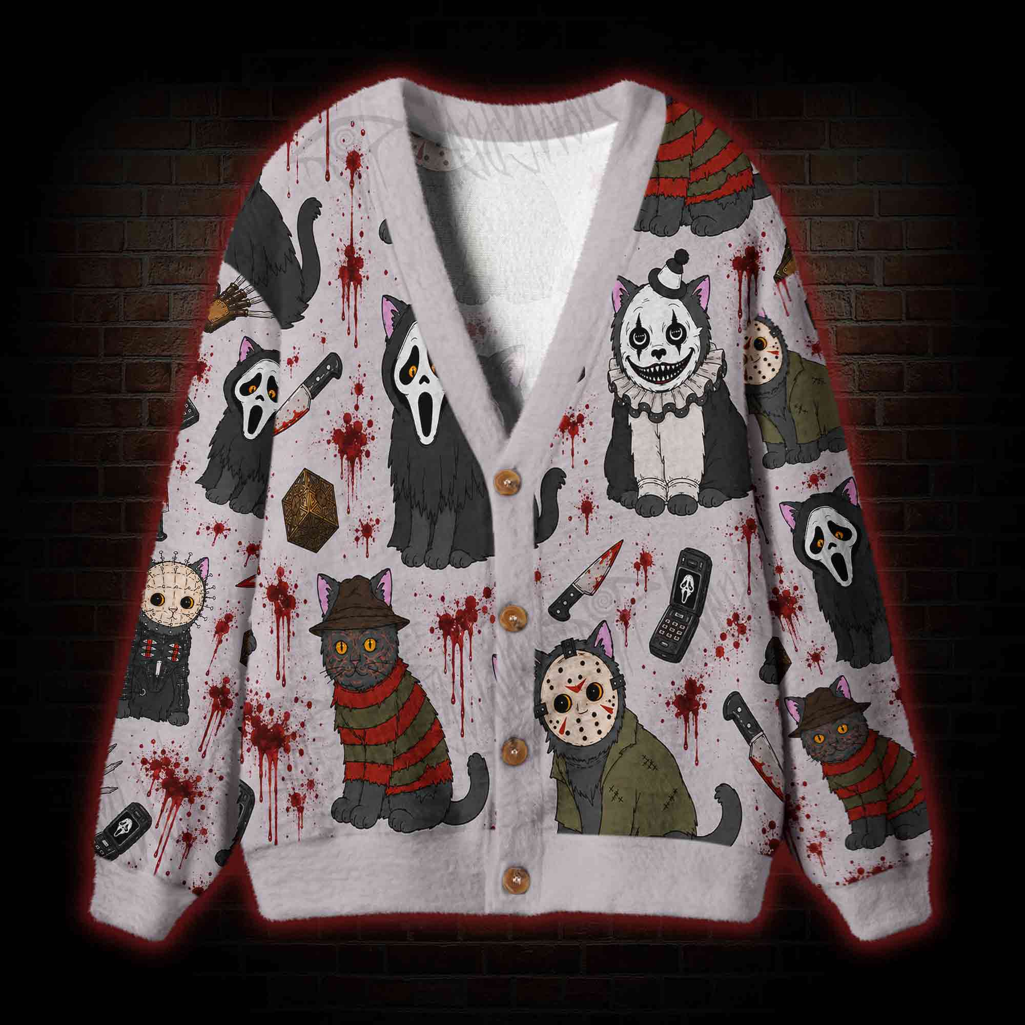 Cat Slayers Cardigan Sweater