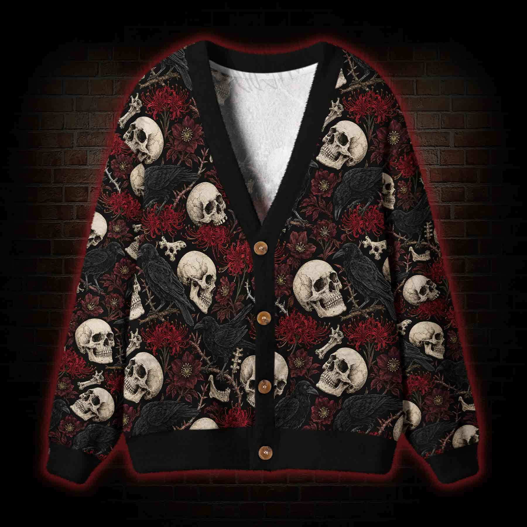 Raven Red Bloom Cardigan Sweater