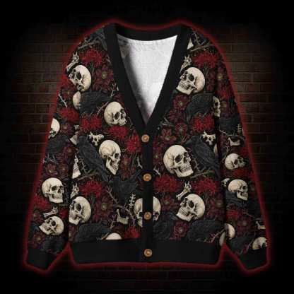 Raven Red Bloom Cardigan Sweater