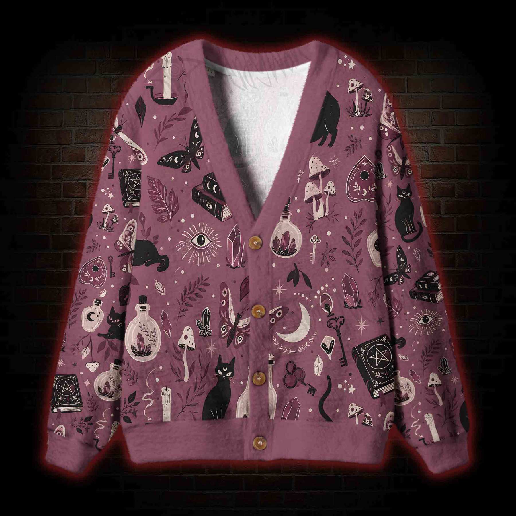 Rose Witch Cabinet Cardigan Sweater