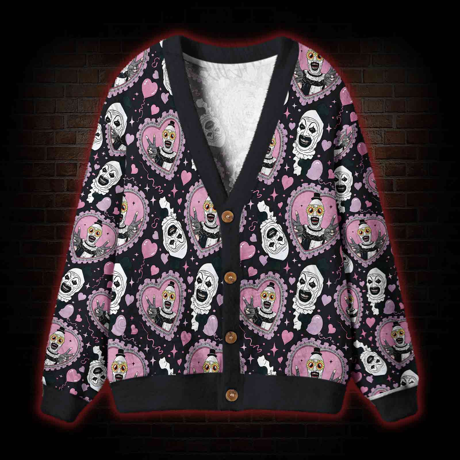 Sweet Scream Hearts Cardigan Sweater