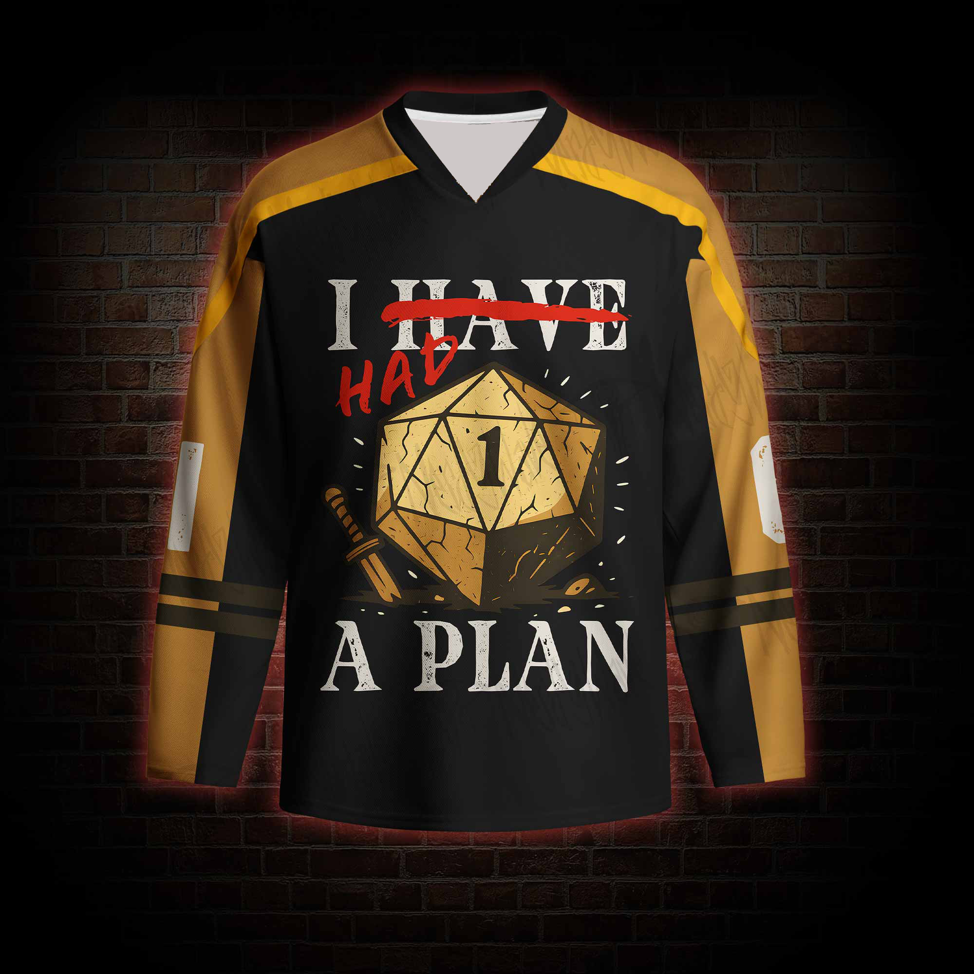 I Had a Plan Long Sleeve Hockey Jersey