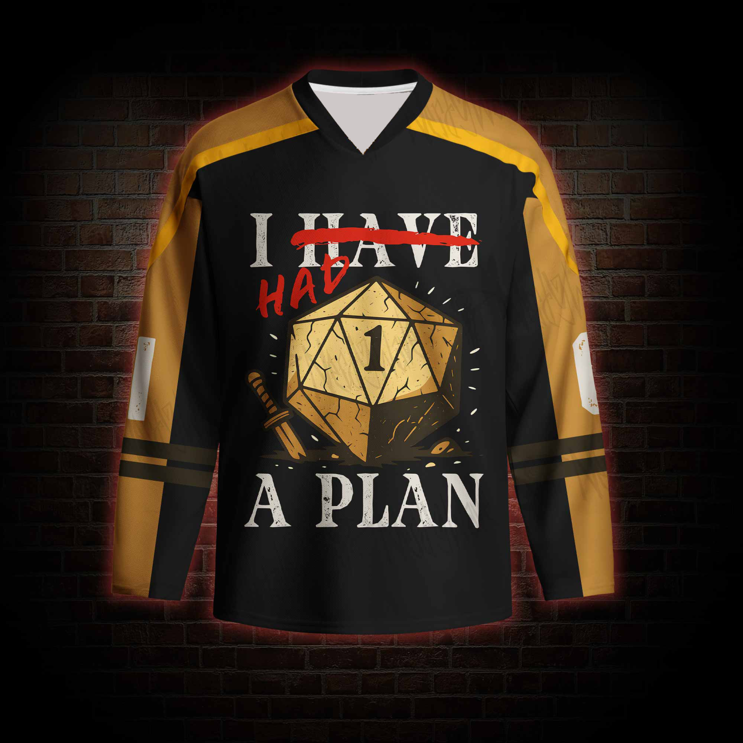 I Had a Plan Long Sleeve Hockey Jersey