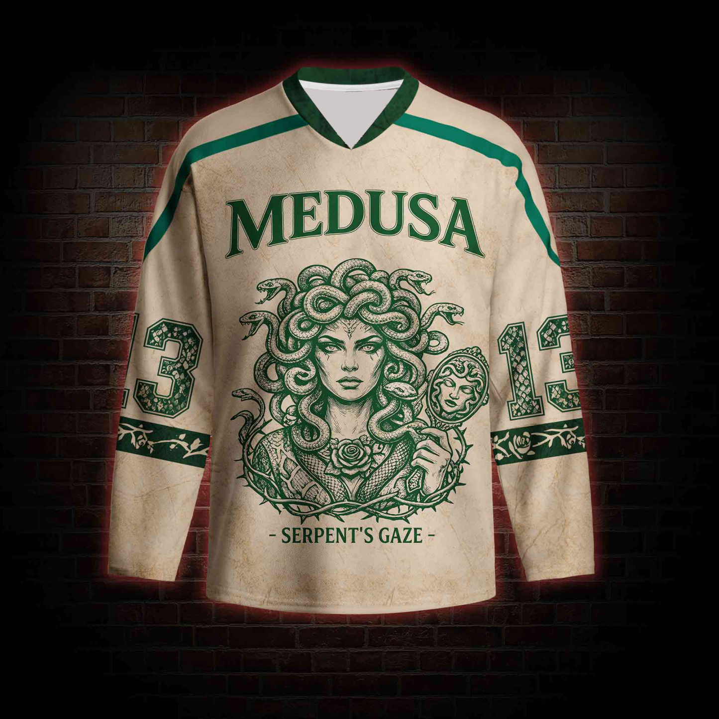 Stone Me If You Can Greek mythology Long Sleeve Hockey Jersey