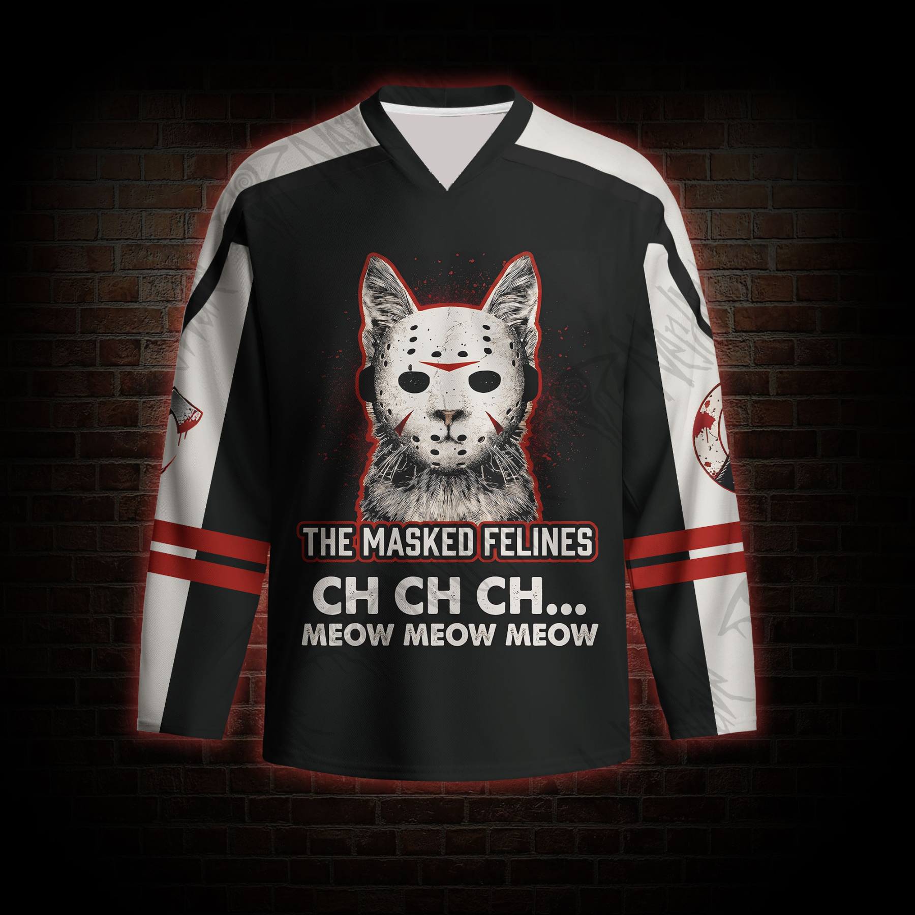 Meow Meow Meow Long Sleeve Hockey Jersey