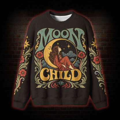 Vintage Moon Child Ugly Sweatshirts