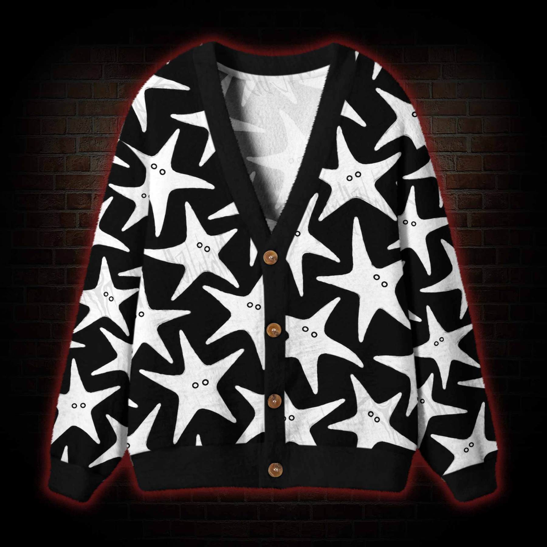 Cute Weird Starfish Cardigan Sweater