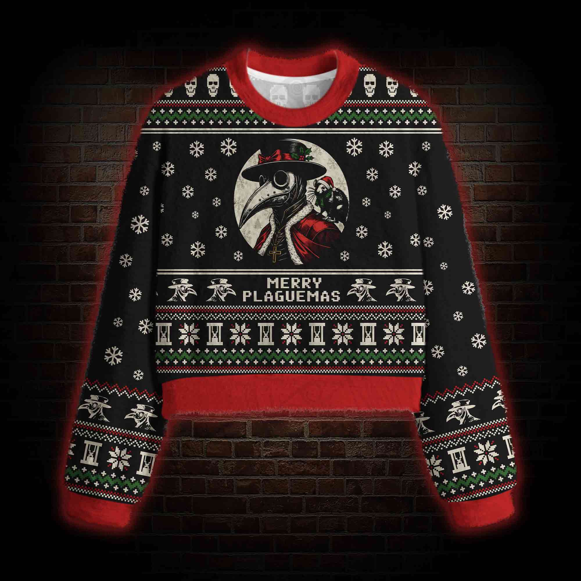 Merry Plaguemas Women's Cropped Ugly Sweatshirt