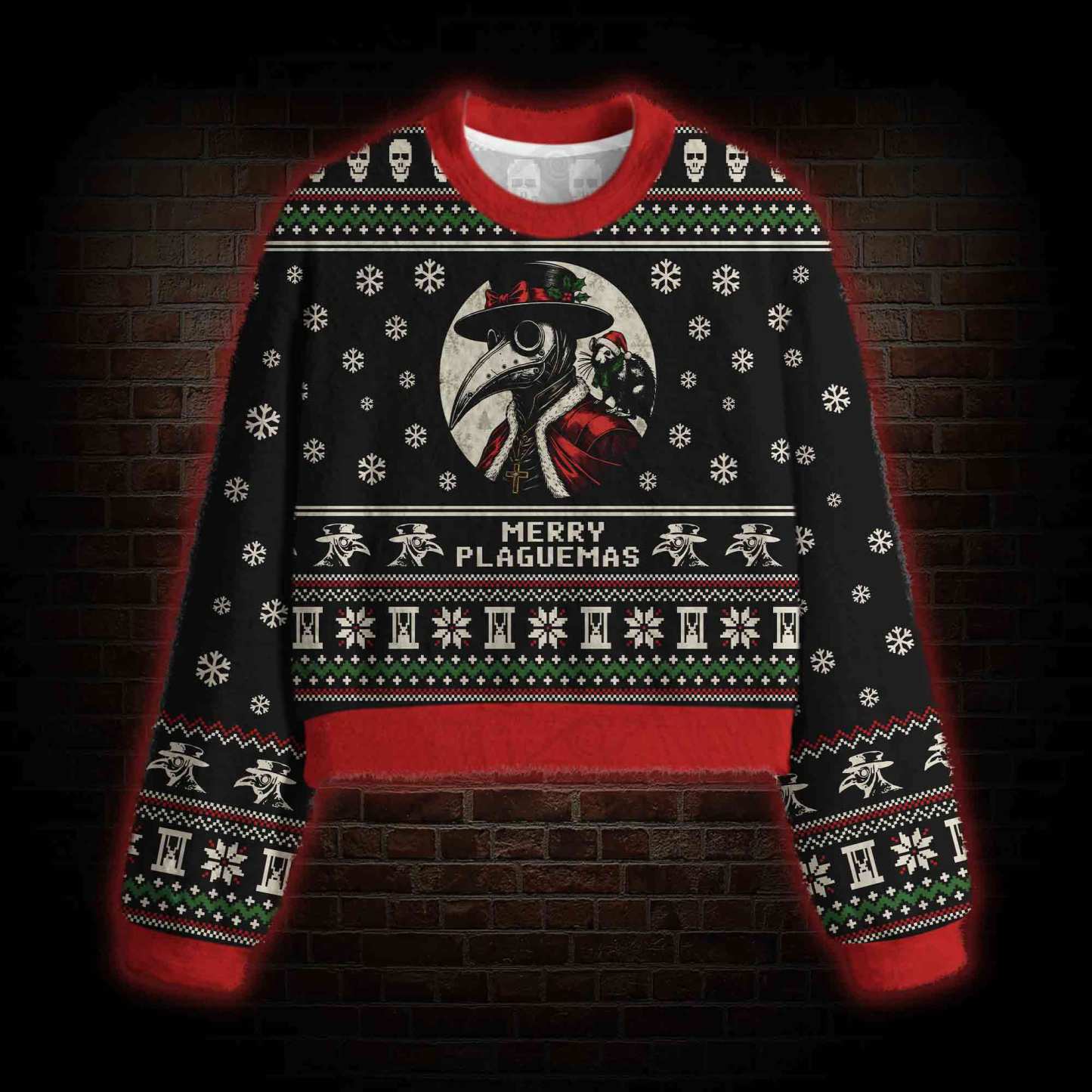 Merry Plaguemas Women's Cropped Ugly Sweatshirt