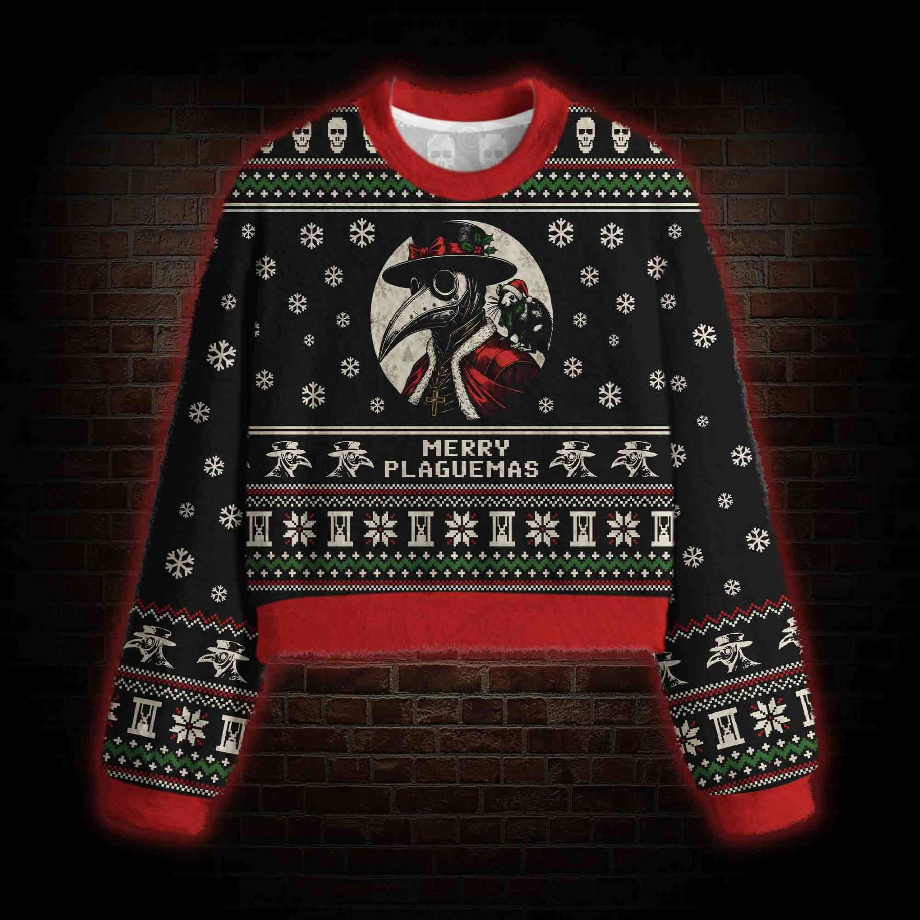 Merry Plaguemas Women's Cropped Ugly Sweatshirt