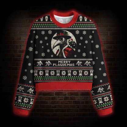 Merry Plaguemas Women's Cropped Ugly Sweatshirt