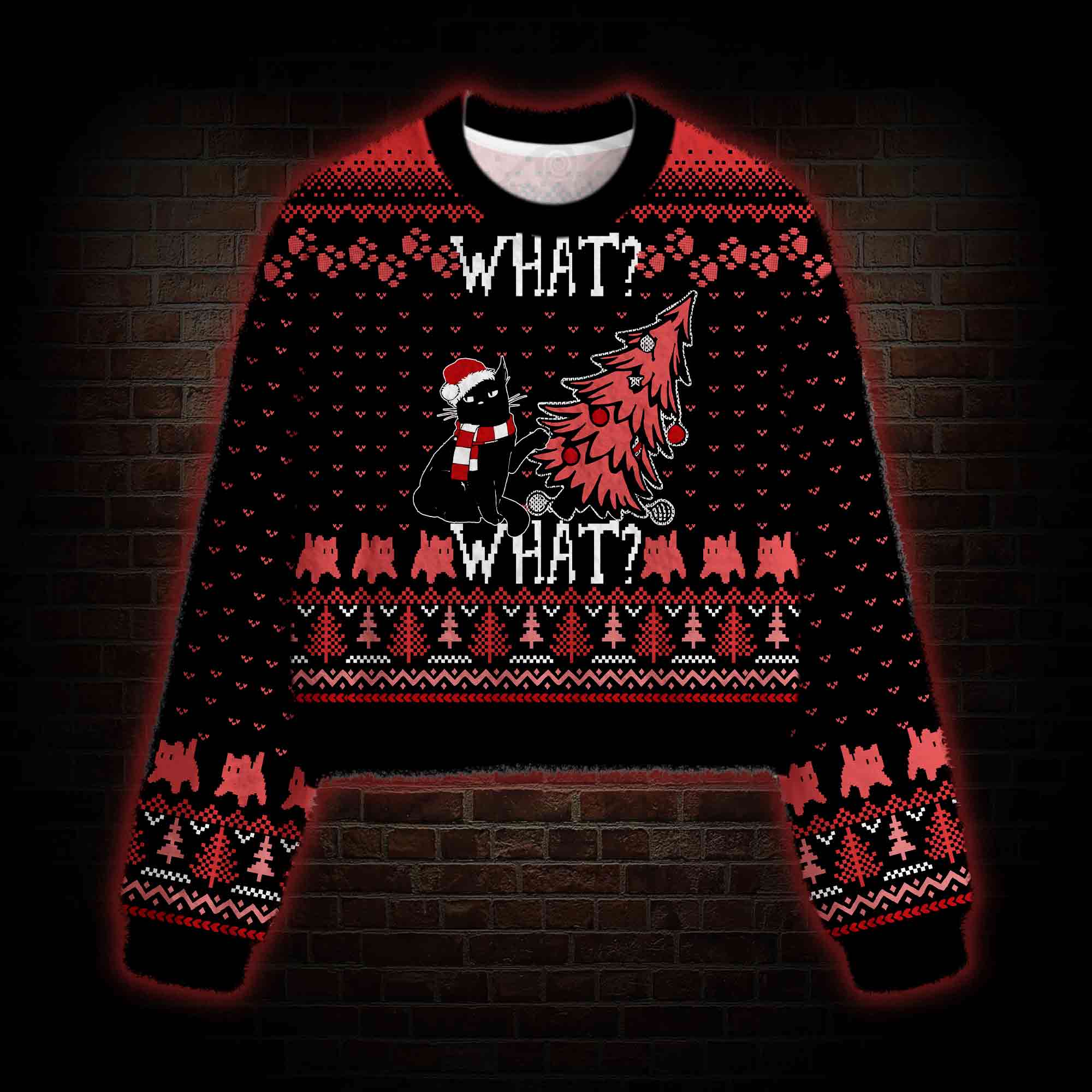 What? What? Women's Cropped Ugly Sweatshirt