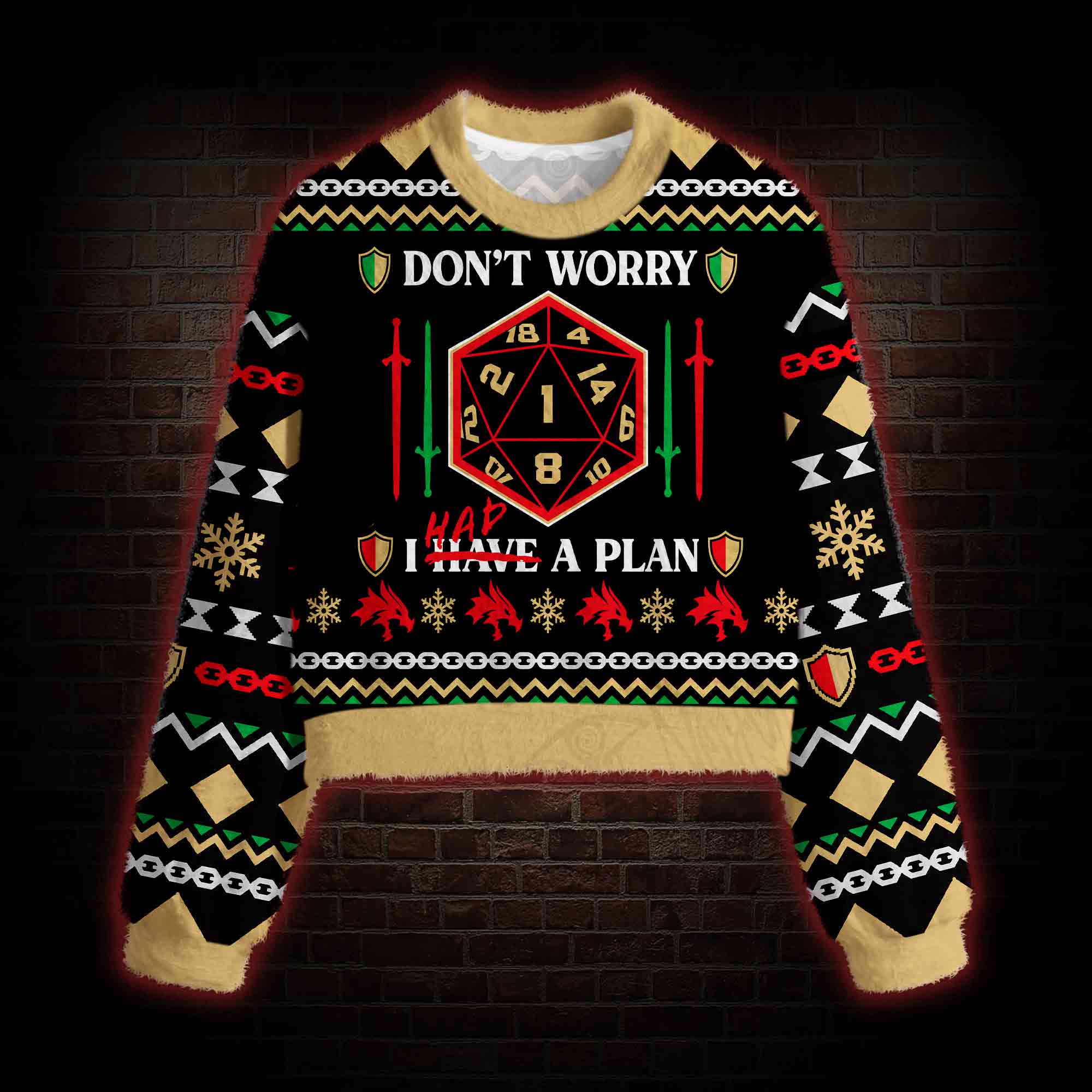 Don't Worry I Had a Plan Women's Cropped Ugly Sweatshirt