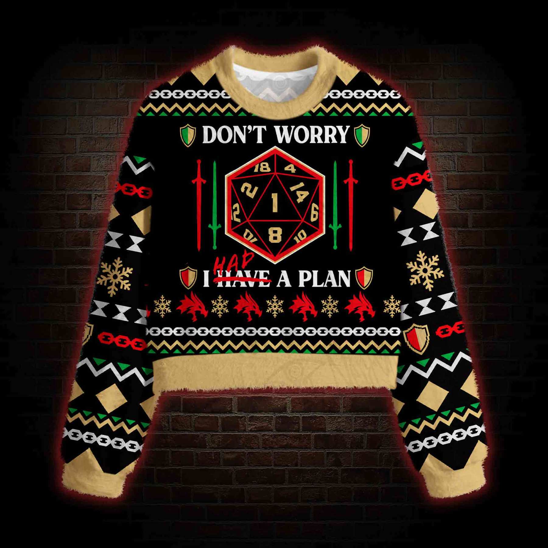 Don't Worry I Had a Plan Women's Cropped Ugly Sweatshirt