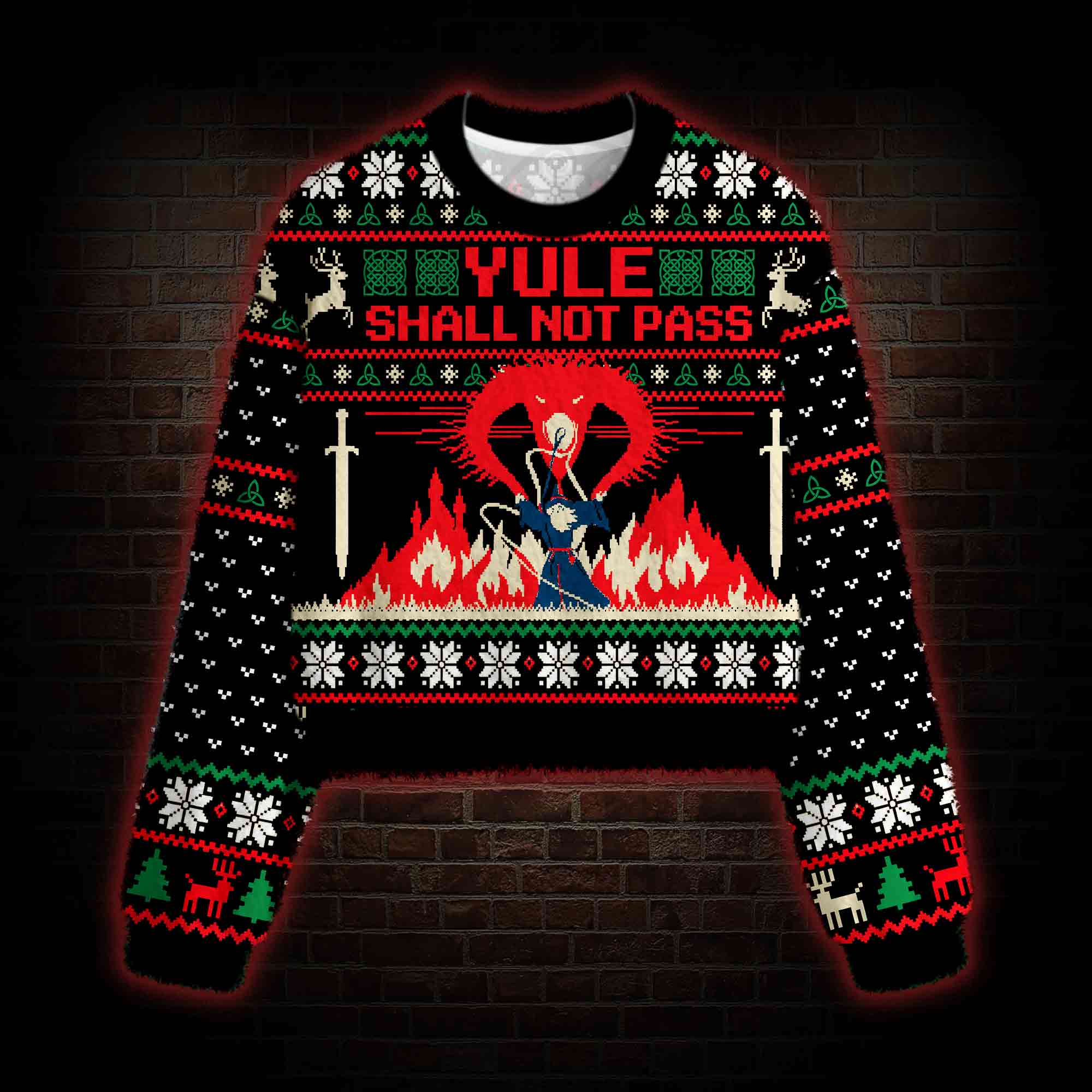Yule Shall Not Pass Women's Cropped Ugly Sweatshirt