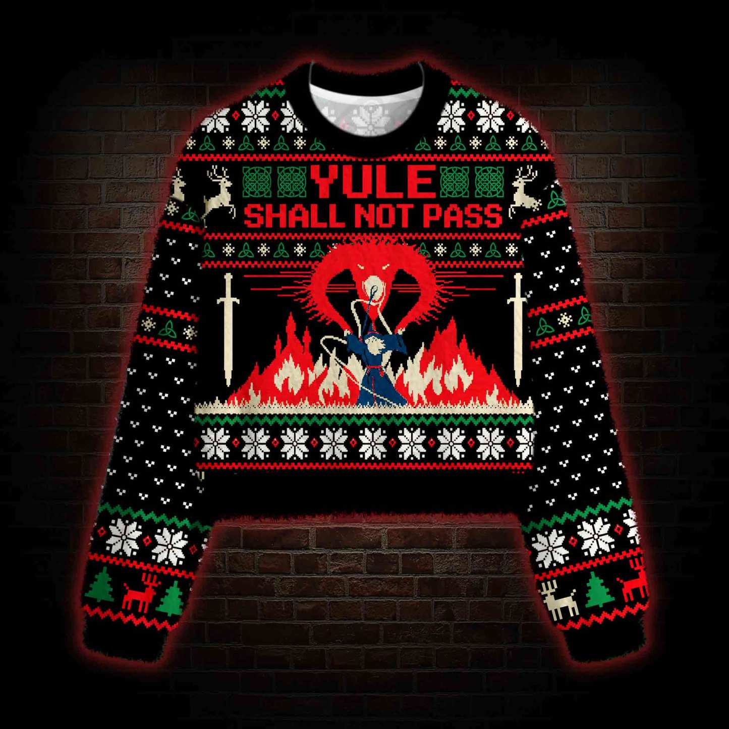 Yule Shall Not Pass Women's Cropped Ugly Sweatshirt