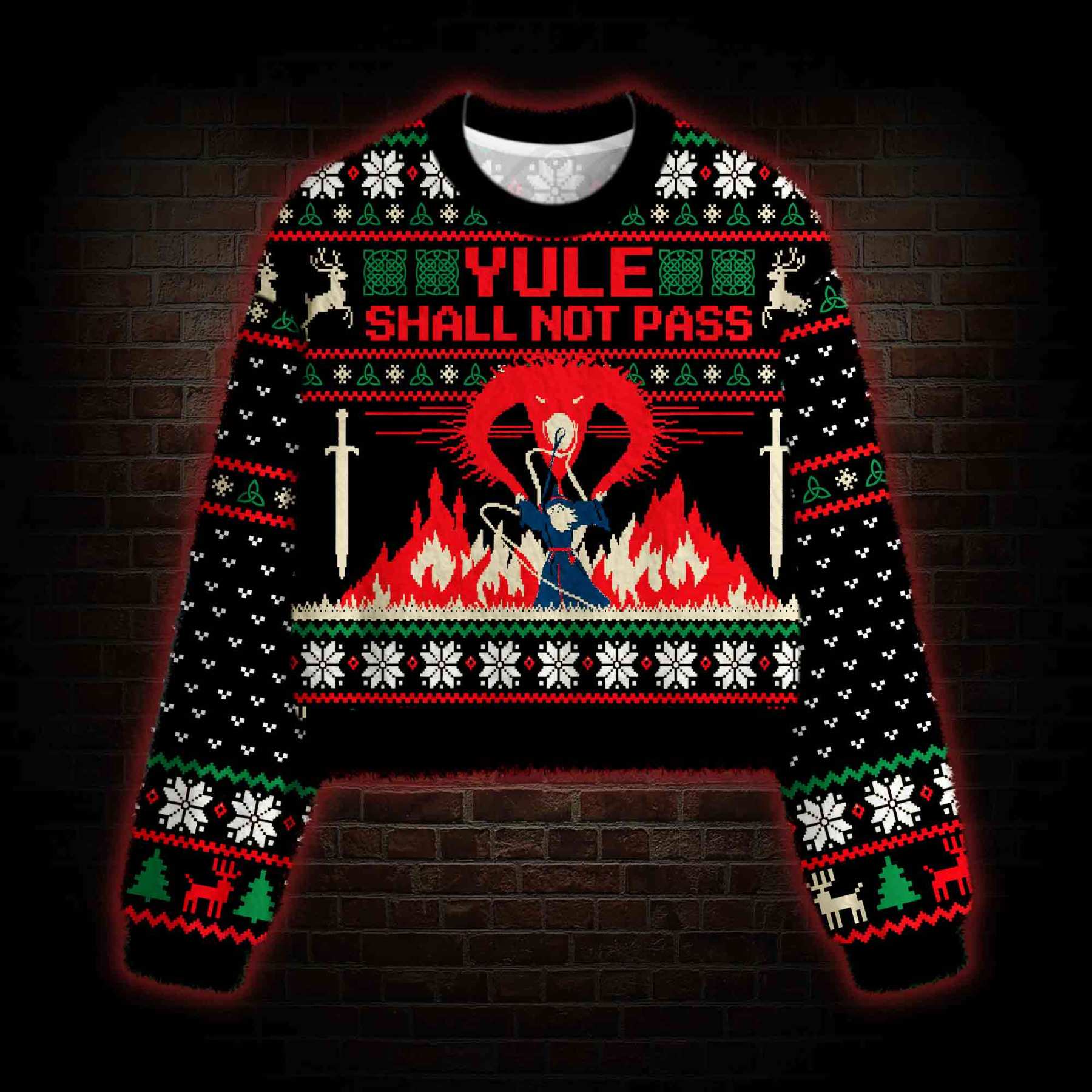 Yule Shall Not Pass Women's Cropped Ugly Sweatshirt