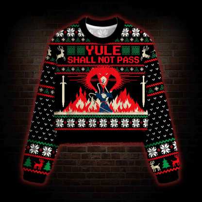 Yule Shall Not Pass Women's Cropped Ugly Sweatshirt