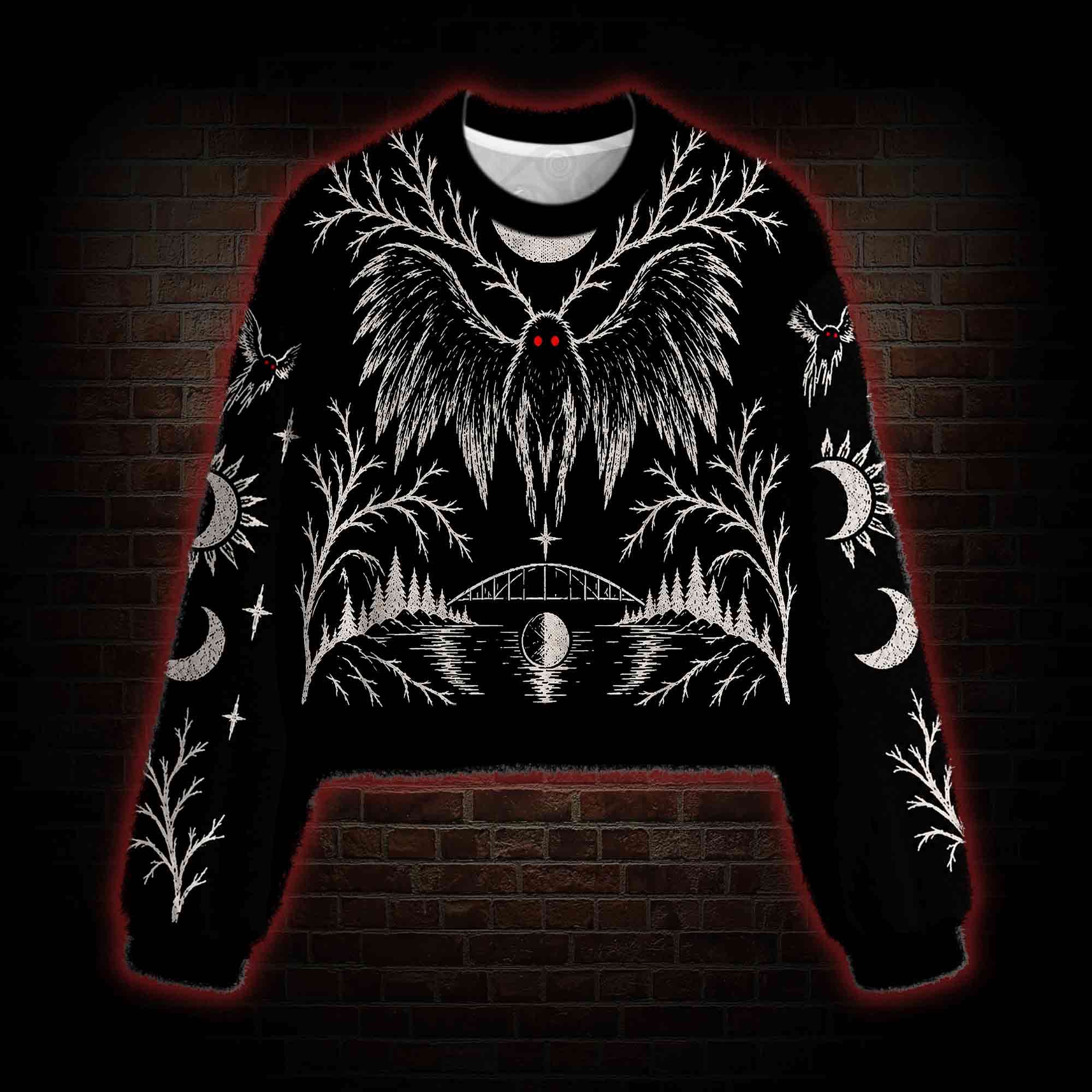 Nightmare Mothman Women's Cropped Ugly Sweatshirt