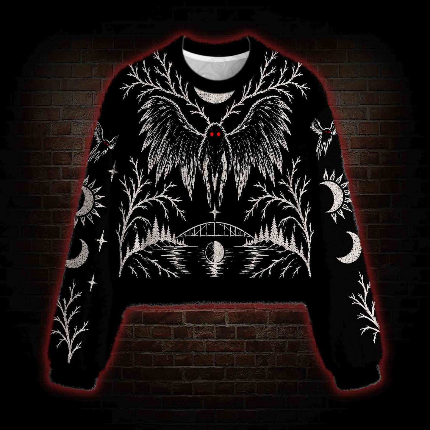 Nightmare Mothman Women's Cropped Ugly Sweatshirt