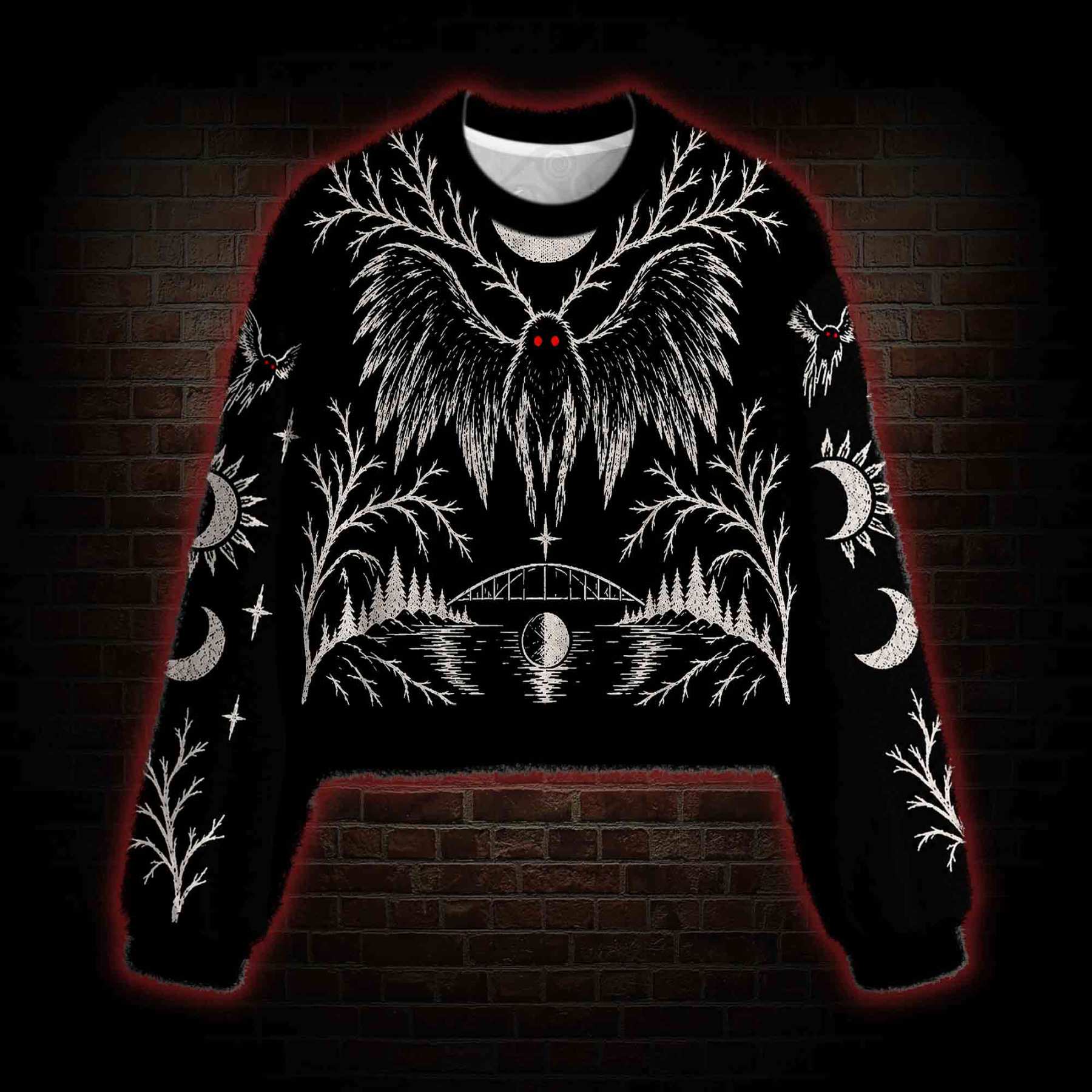 Nightmare Mothman Women's Cropped Ugly Sweatshirt
