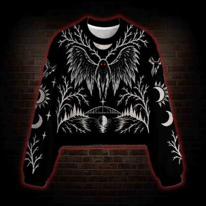Nightmare Mothman Women's Cropped Ugly Sweatshirt