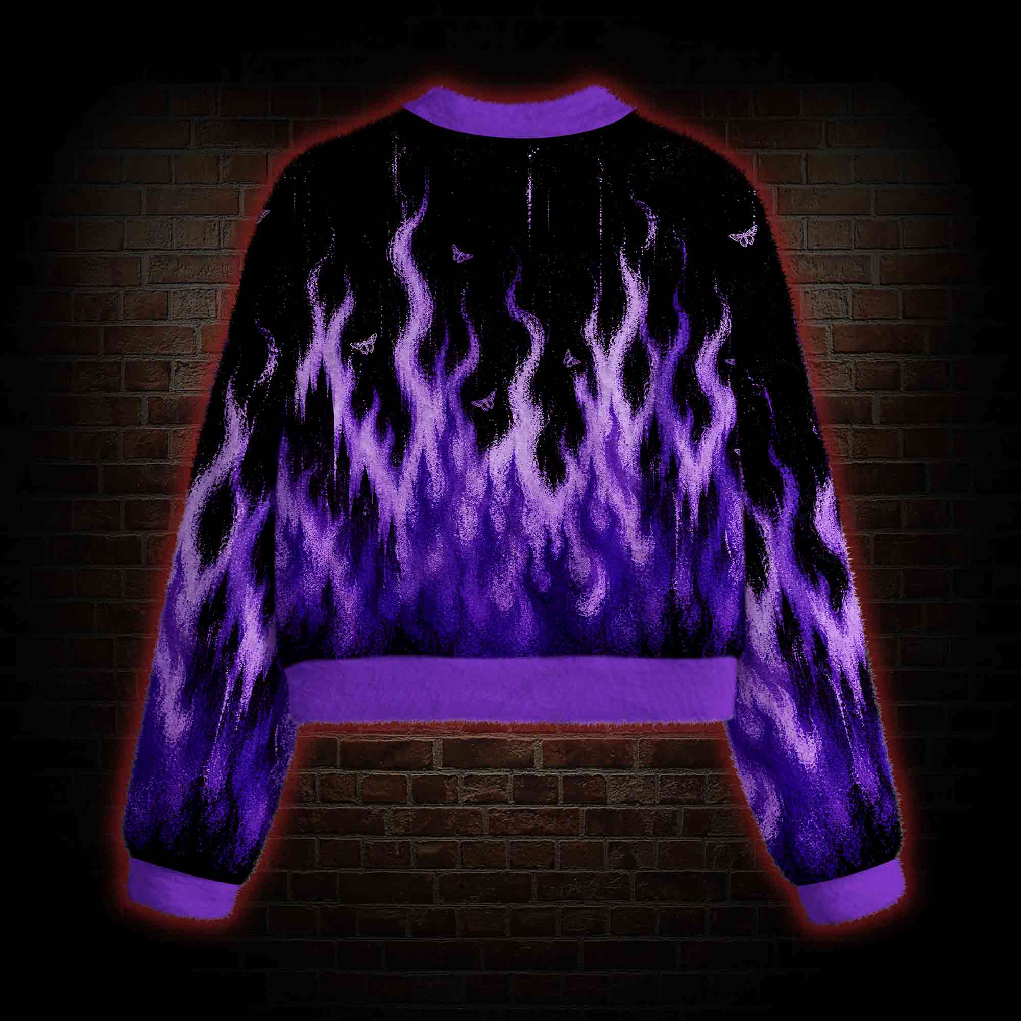 Violet Hellfire Women's Cropped Ugly Sweatshirt