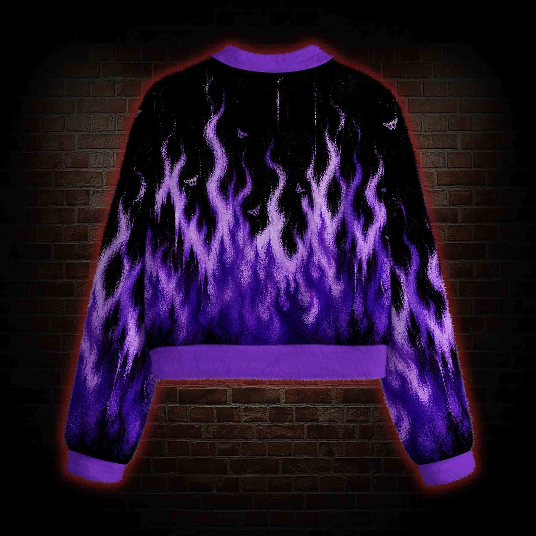 Violet Hellfire Women's Cropped Ugly Sweatshirt