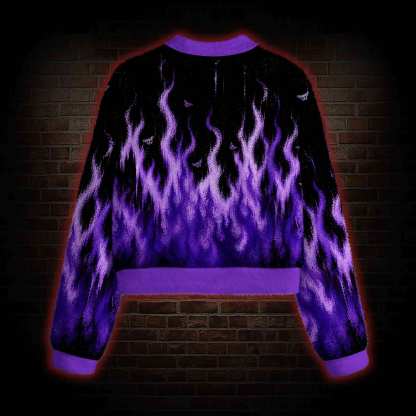 Violet Hellfire Women's Cropped Ugly Sweatshirt