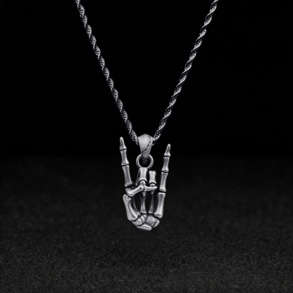 Skeleton Rock Hand Necklace