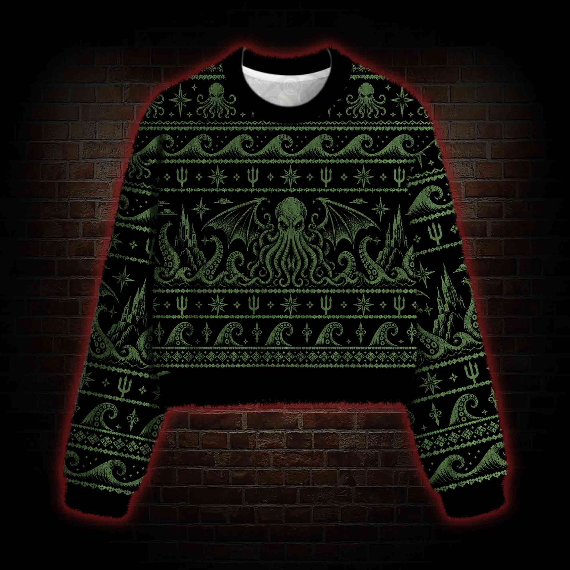Abyss Cthulhu Women's Cropped Ugly Sweatshirt
