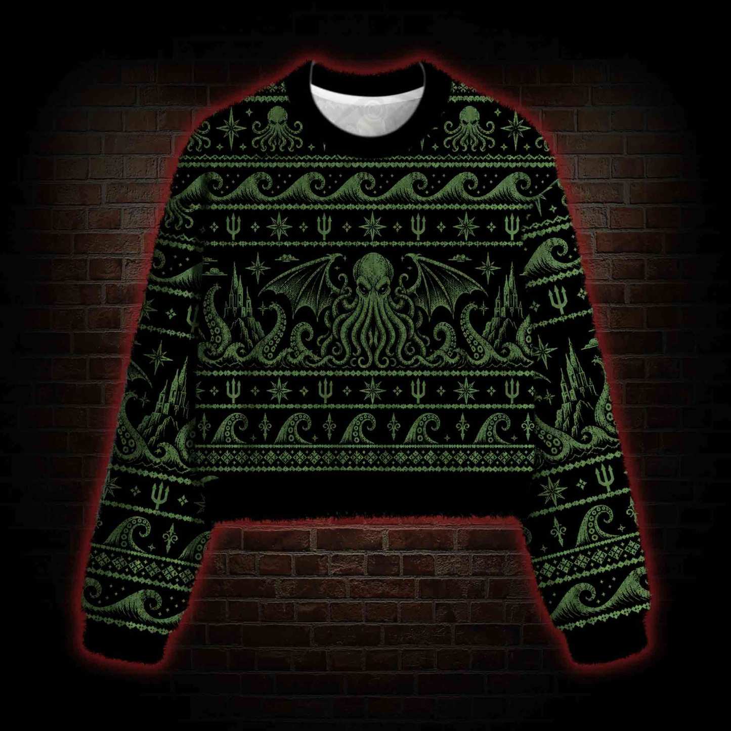 Abyss Cthulhu Women's Cropped Ugly Sweatshirt