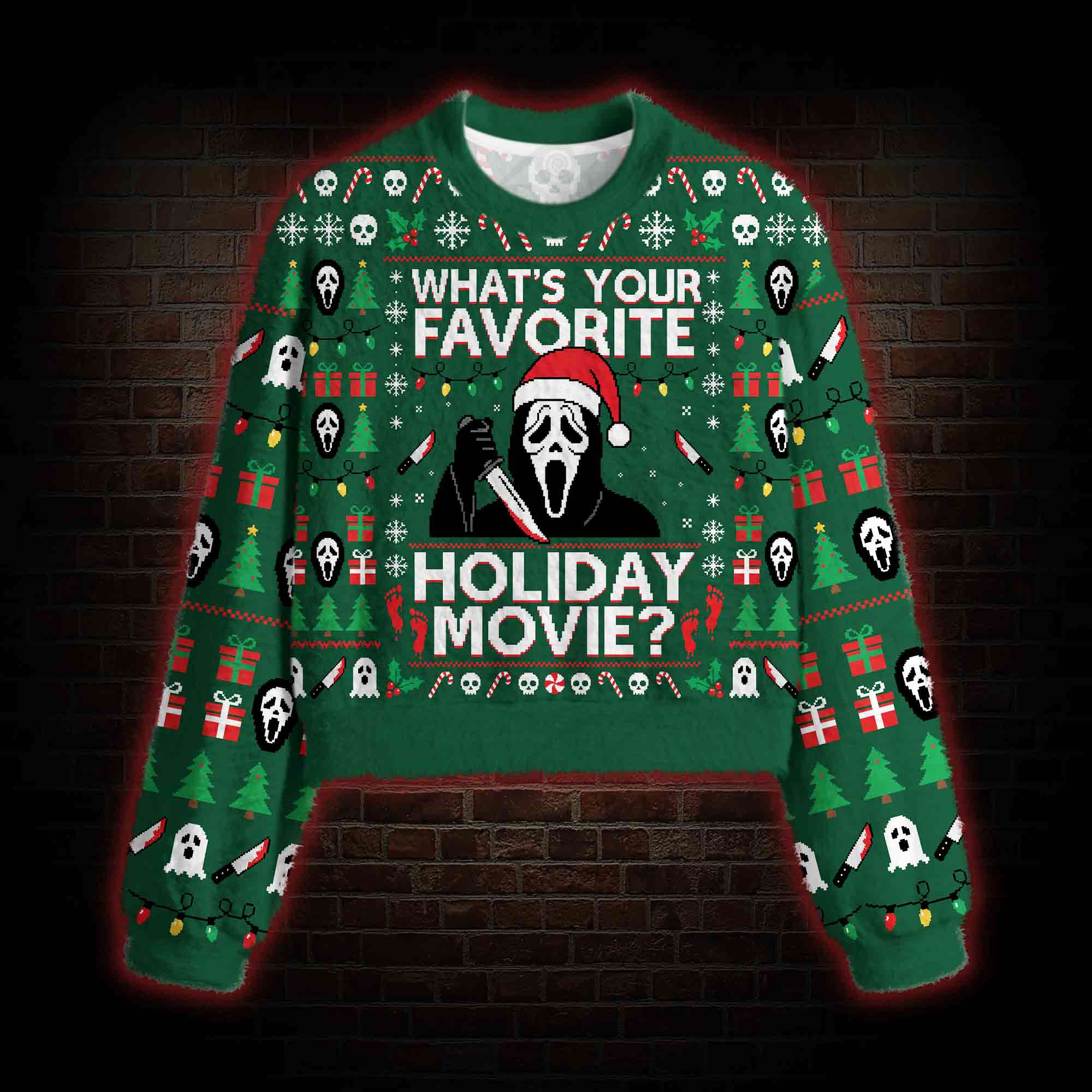 Favorite Holiday Movie Women's Cropped Ugly Sweatshirt