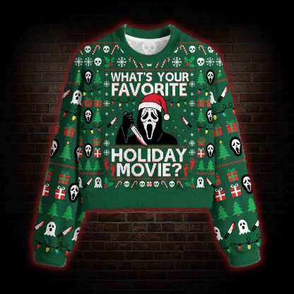 Favorite Holiday Movie Women's Cropped Ugly Sweatshirt