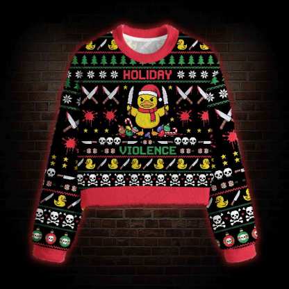 Holiday Violence Women's Cropped Ugly Sweatshirt