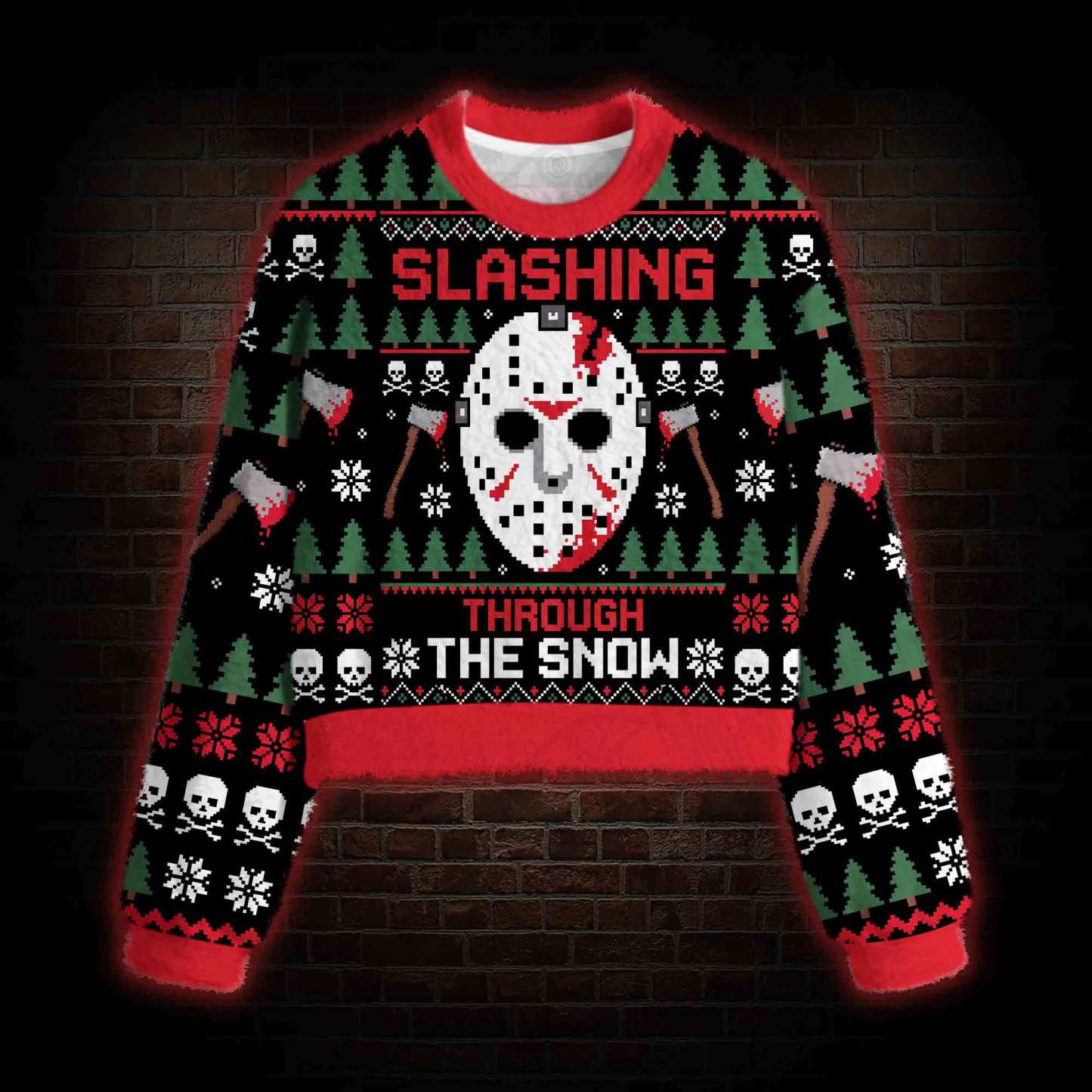 Slashing Through Snow Women's Cropped Ugly Sweatshirt