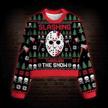 Slashing Through Snow Women's Cropped Ugly Sweatshirt