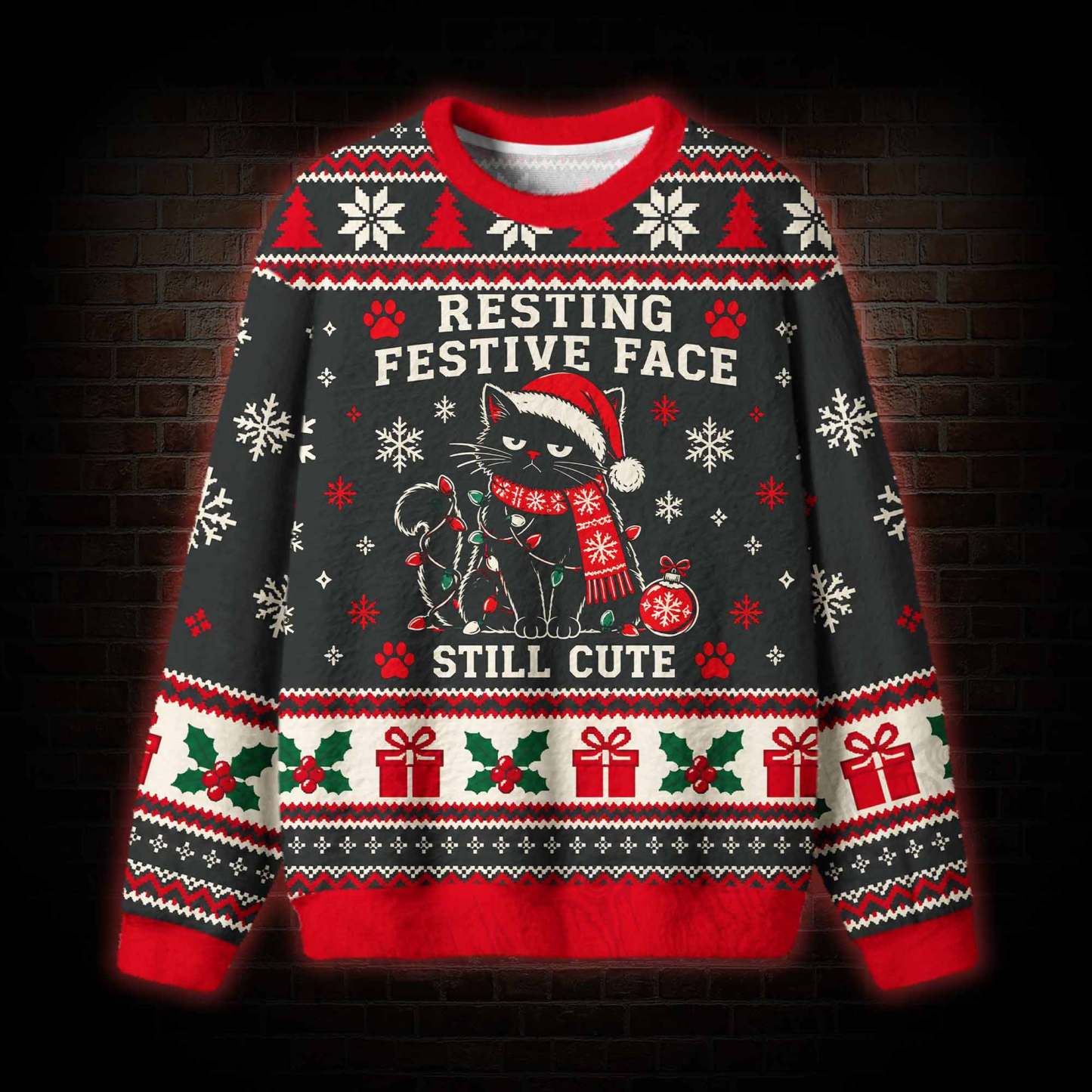 Resting Festive Face Still Cute Ugly Sweatshirts