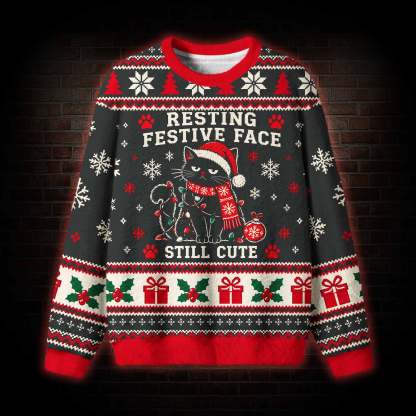 Resting Festive Face Still Cute Ugly Sweatshirts