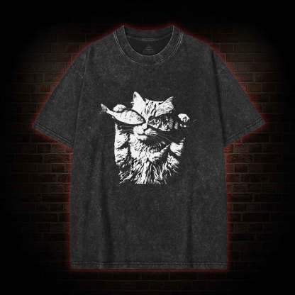 Fish Eye Cat Washed T-shirt