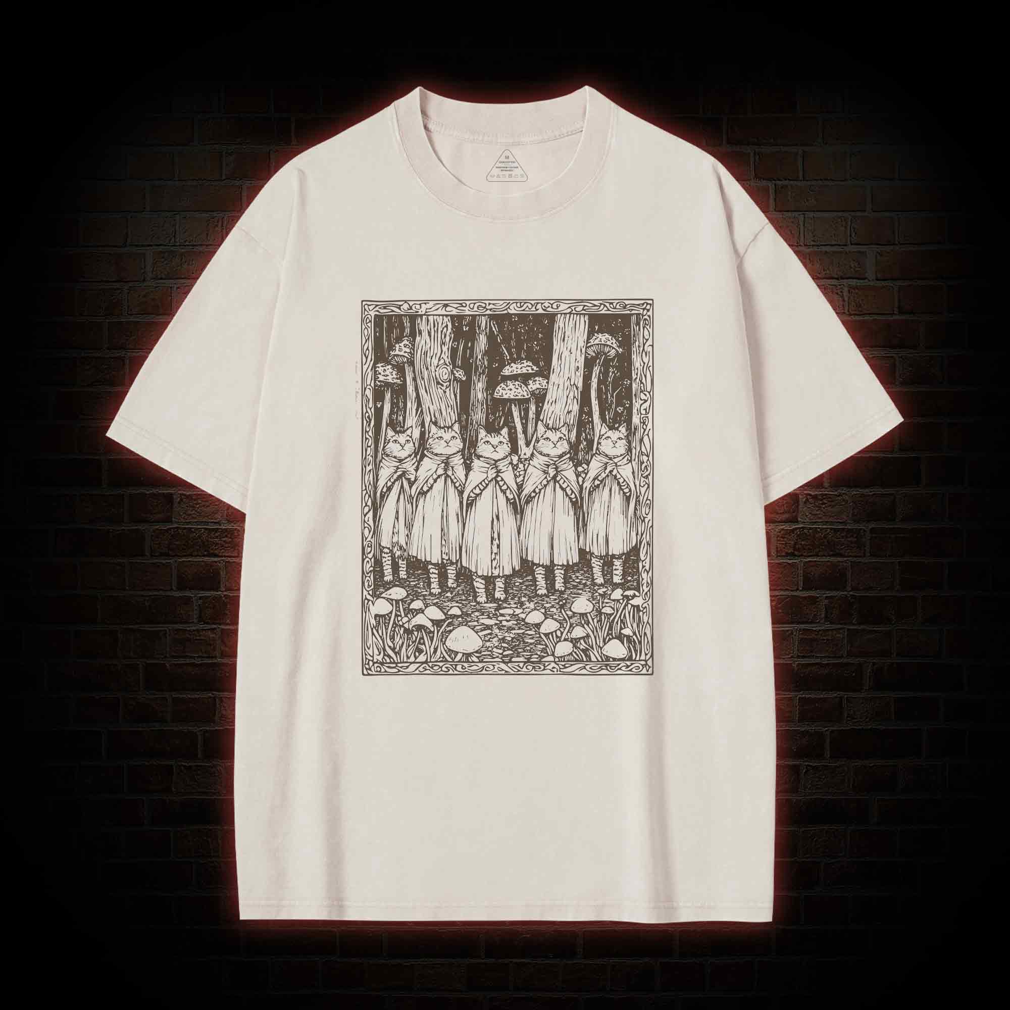 Coven of the Forest Cats Washed T-shirt
