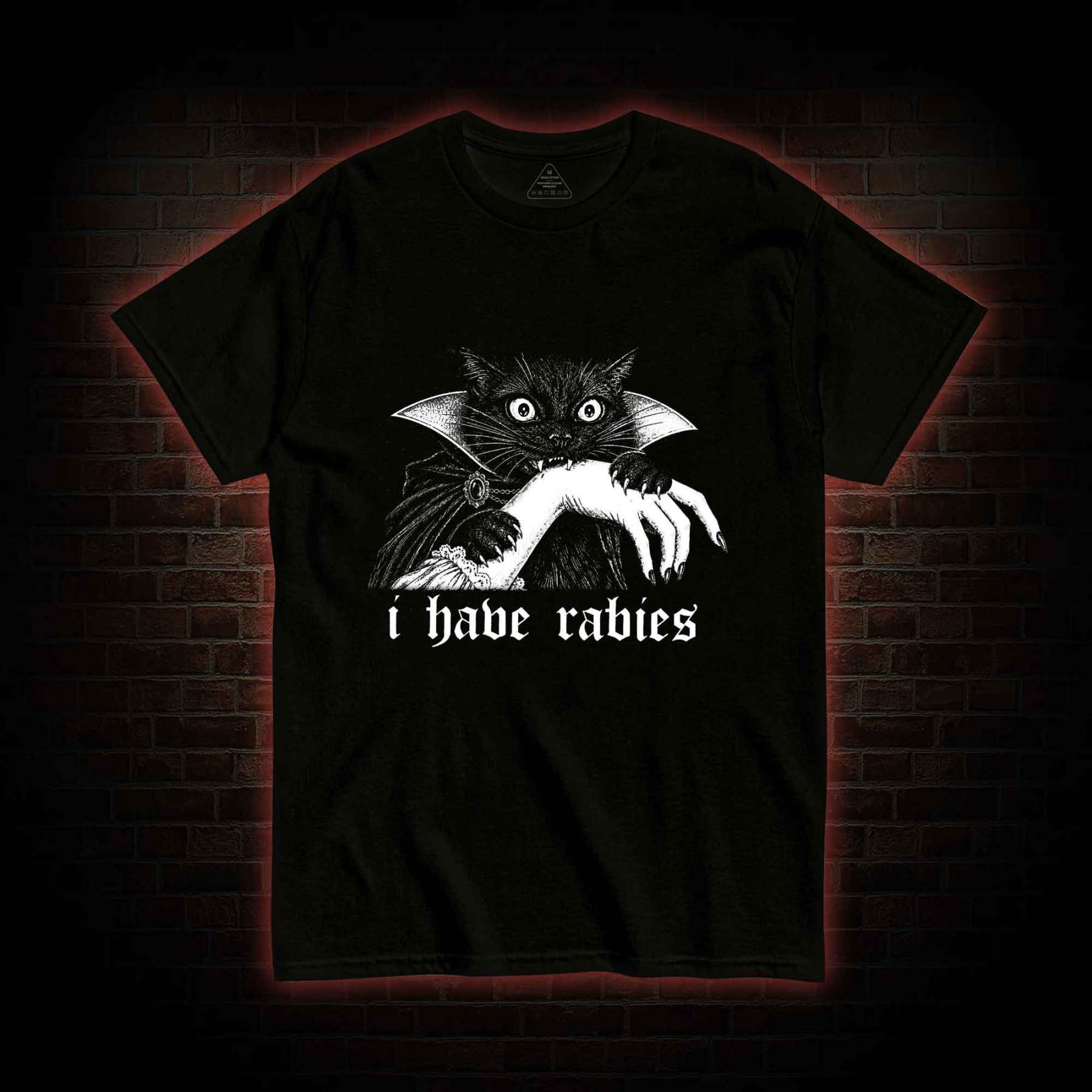 I Have Rabies Vampire Cat T-shirt