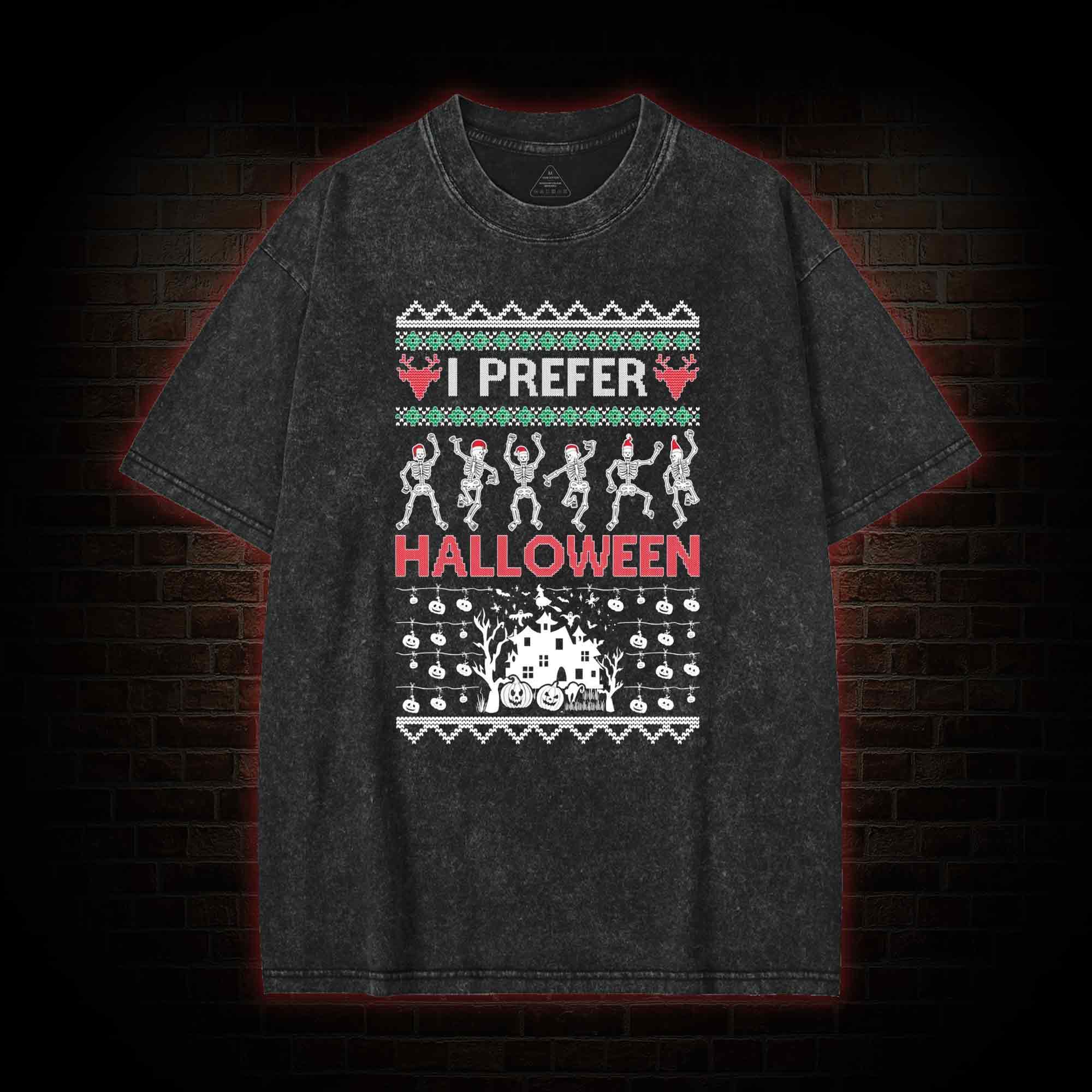 I Prefer Halloween Washed T-shirt