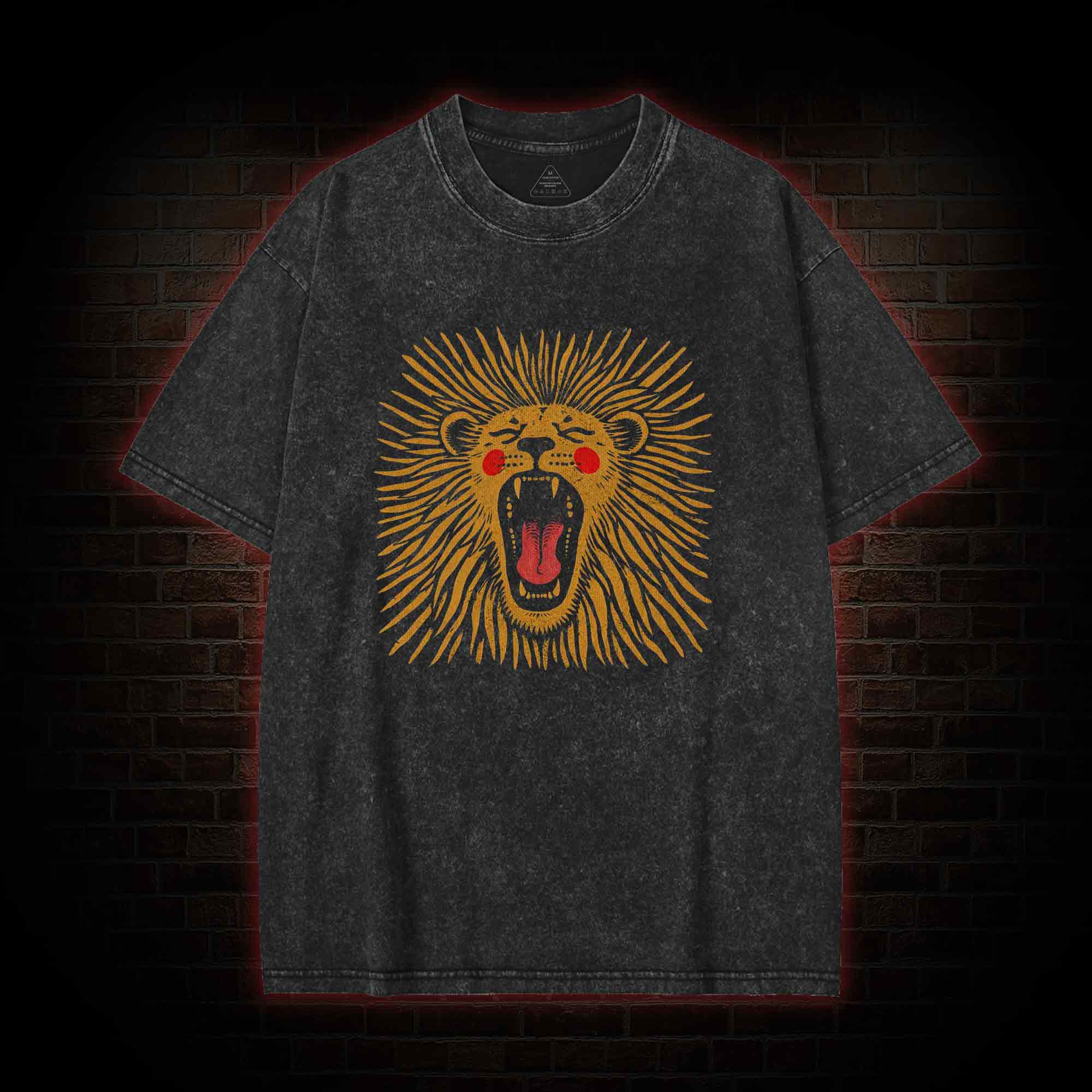 Vintage Boho Lion Washed T-shirt