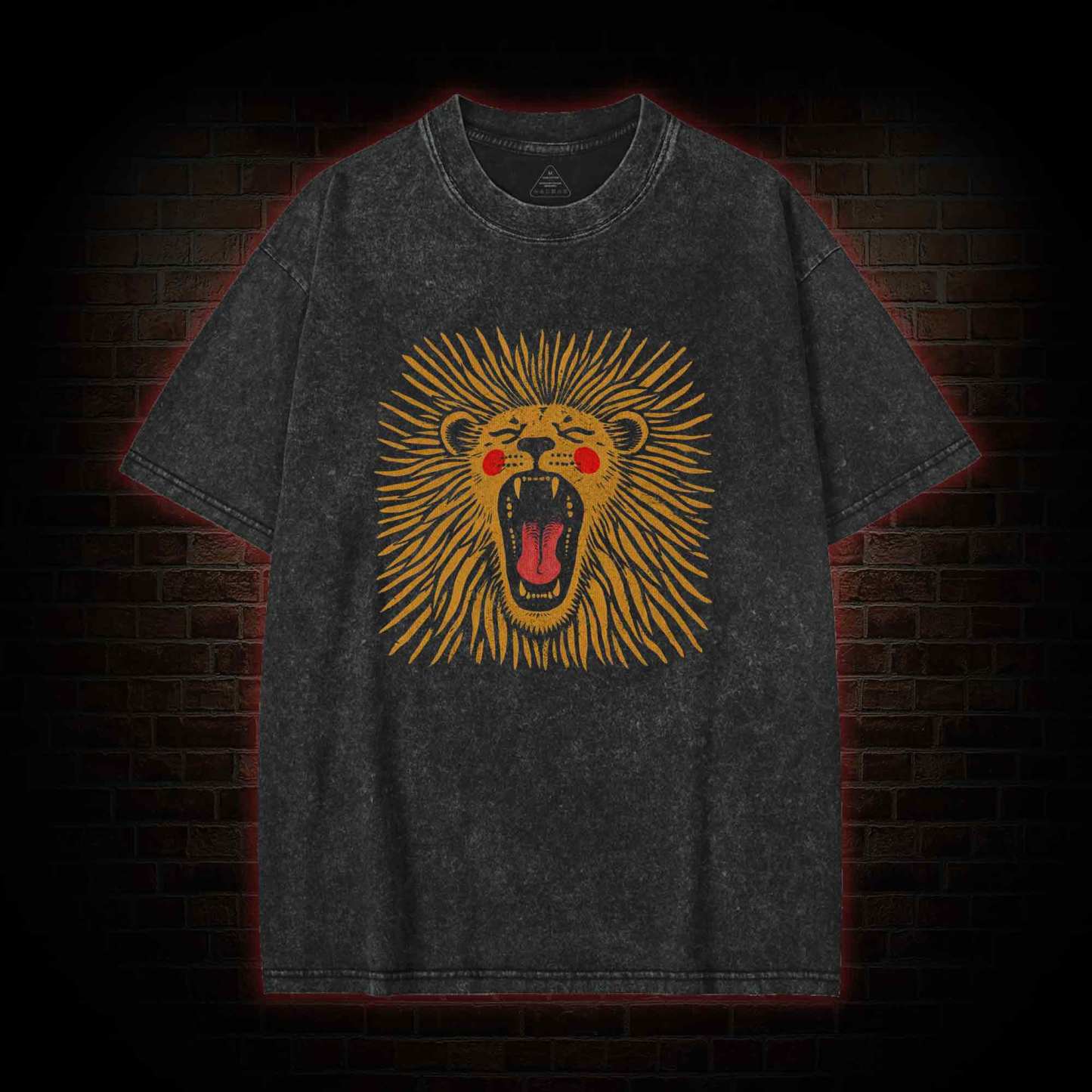 Vintage Boho Lion Washed T-shirt